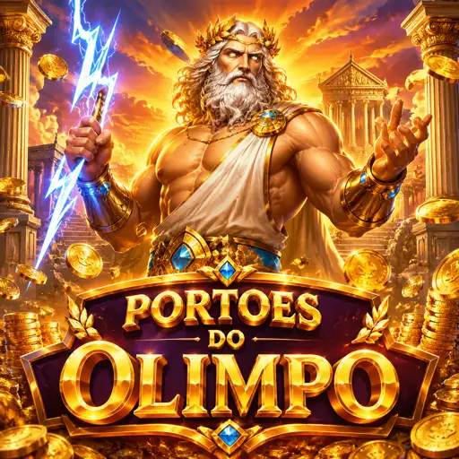 Arte do Gates of Olympus com Zeus e o fundo do monte Olimpo